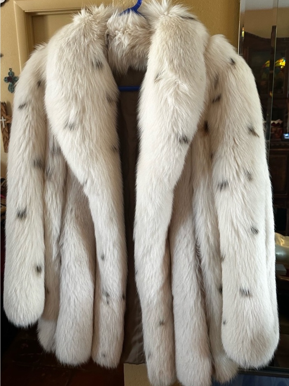 Amazing Arctic Spotted Fox Fur Coat